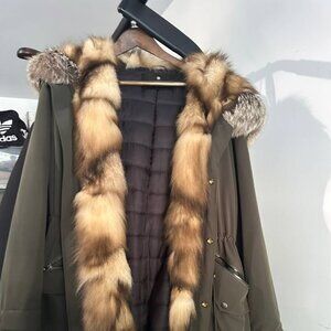 Gorski Montreal Fur-Trimmed Parka - Olive Green